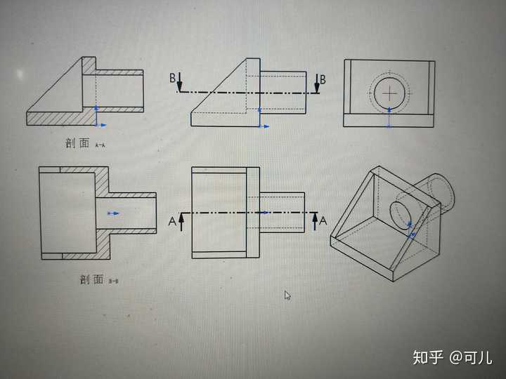 求下面这个半剖面图怎么画