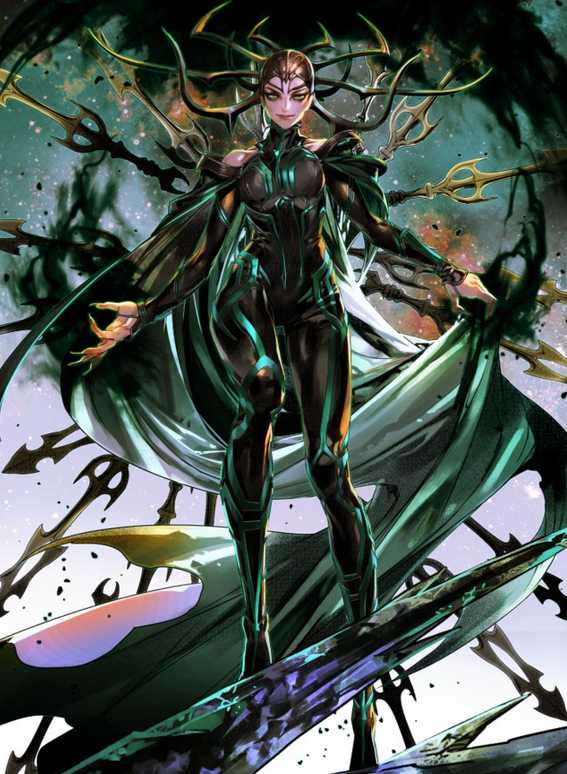 原著里海拉身高2米多,比1米9多的托尔高不少,托尔在面对海拉时光是