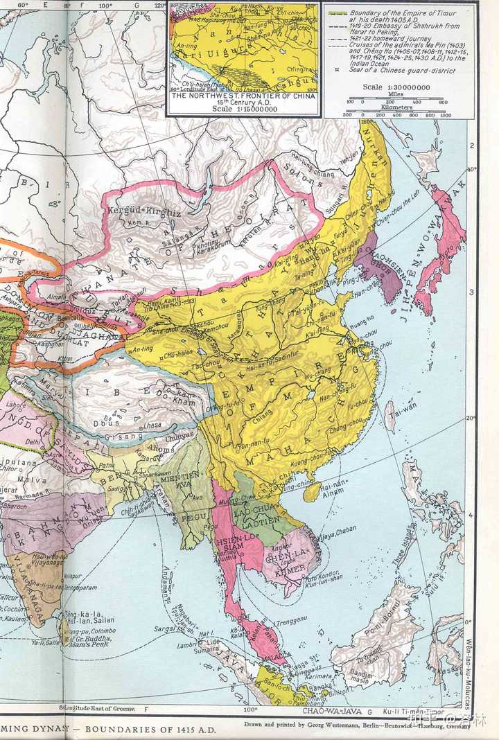 為什麼外國地圖中的明朝東北只有半個呢?