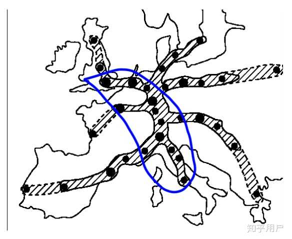 东欧近几十年来的迅速崛起(人口,经济,工业),逐步与原有的蓝香蕉逐渐