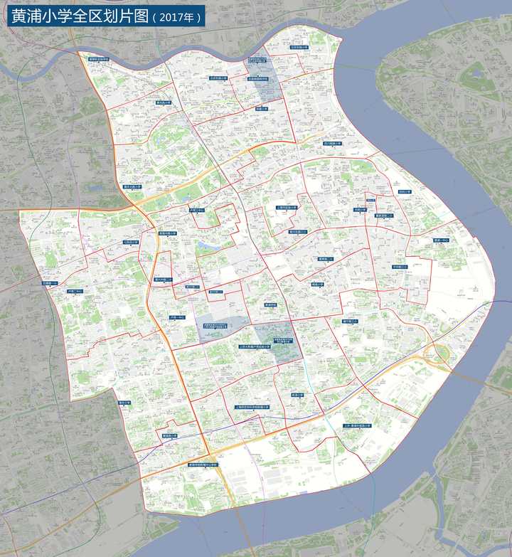 黄浦区全区划片图 ↓(此图过大,建议电脑下载后查看)