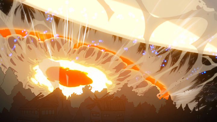 图85:彗星撞向了糸守镇,bgm戛然而止.