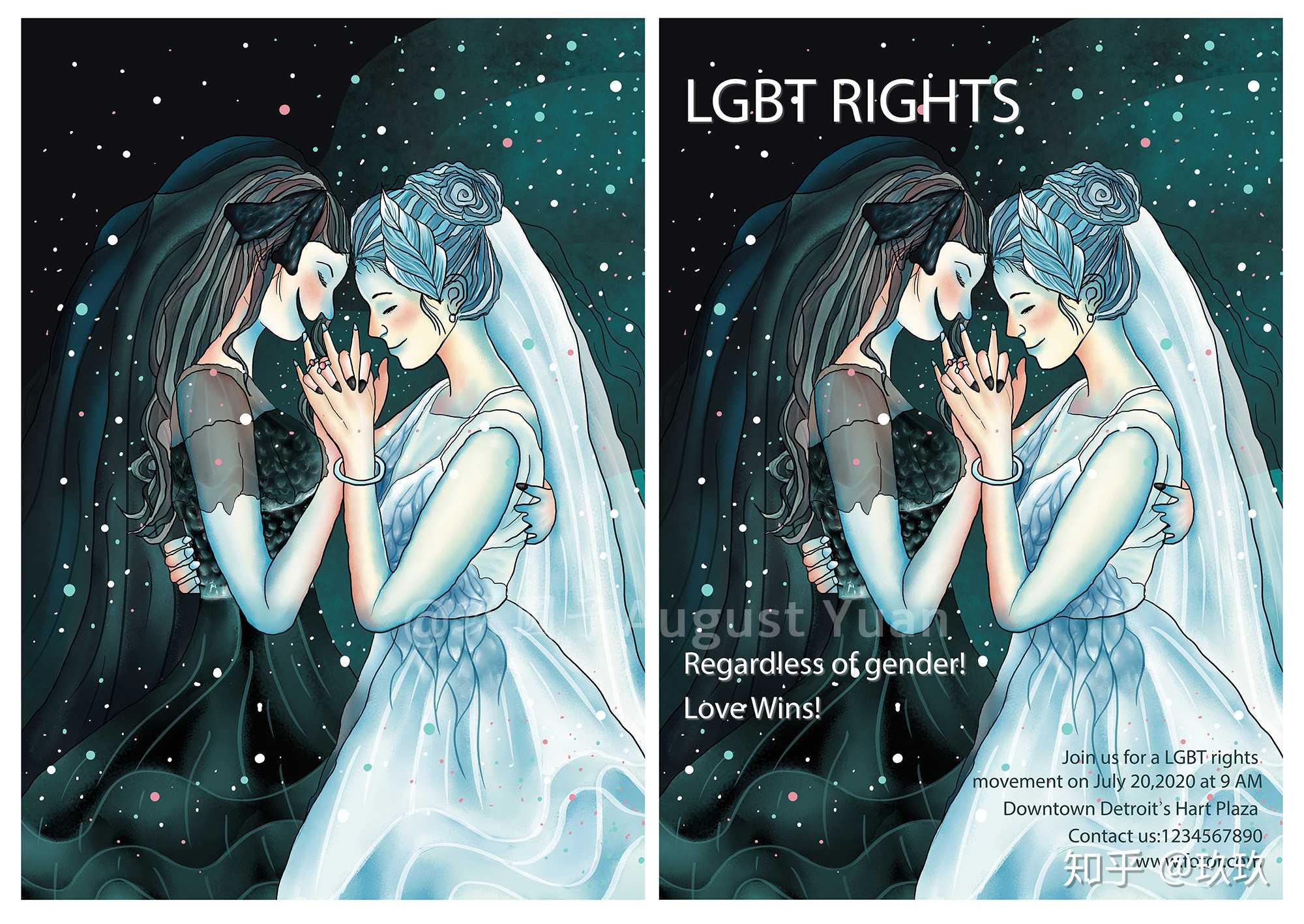 插画##插画分享##结婚##女人##快乐