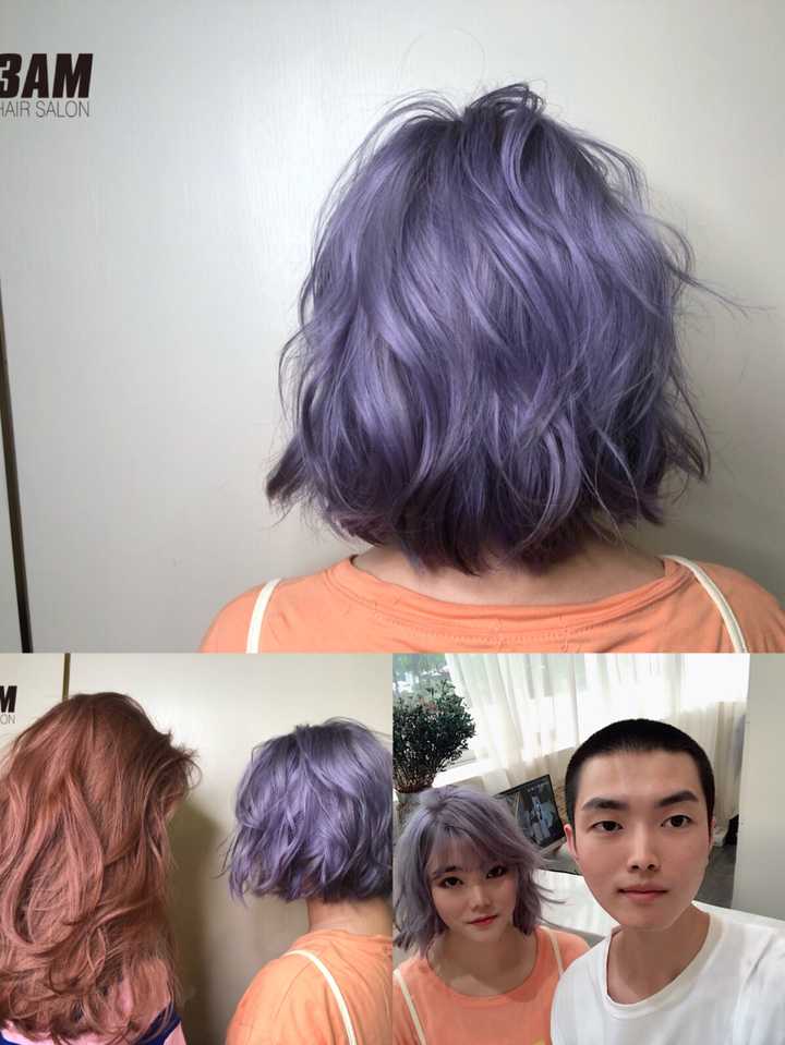 实际上染后一段时间褪完色也是很好看的亚麻色,很显肤色的发色