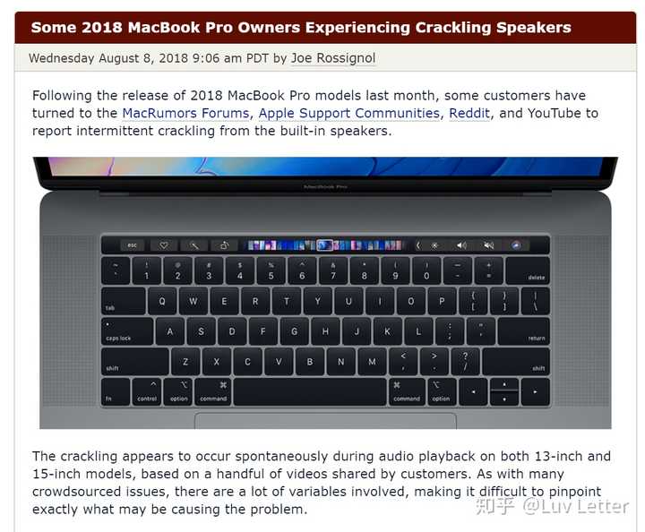 如何评价部分用户称18 款macbook Pro 存在爆音问题 知乎