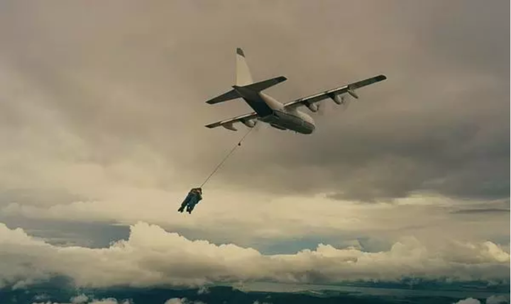 电影《蝙蝠侠:黑暗骑士崛起》中的大仰拍,也叫"青蛙视角",展示从地面