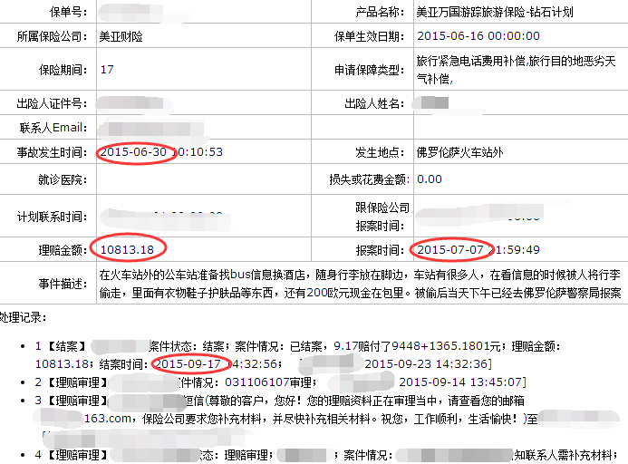 境外旅游保险 行李和随身物品丢失赔偿如何理