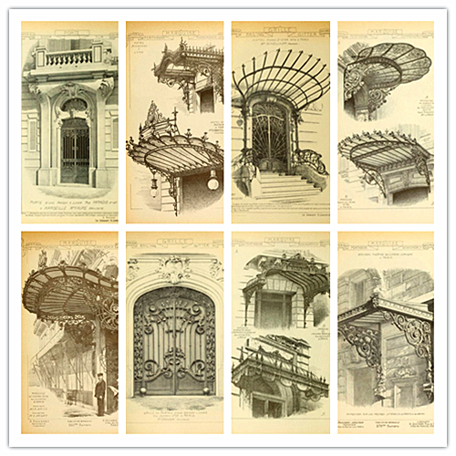 各种弧形由吉马德(hector guimard)设计巴黎地铁入口是新艺术建筑风格