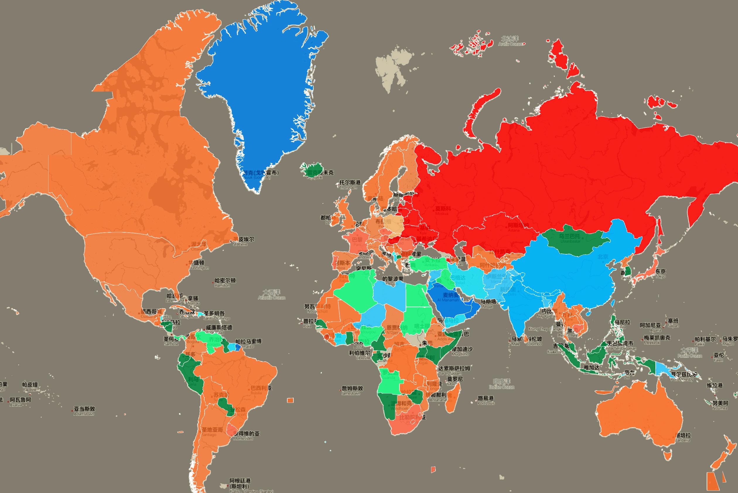 世界各国男女比例图一张给单身狗的福利地图
