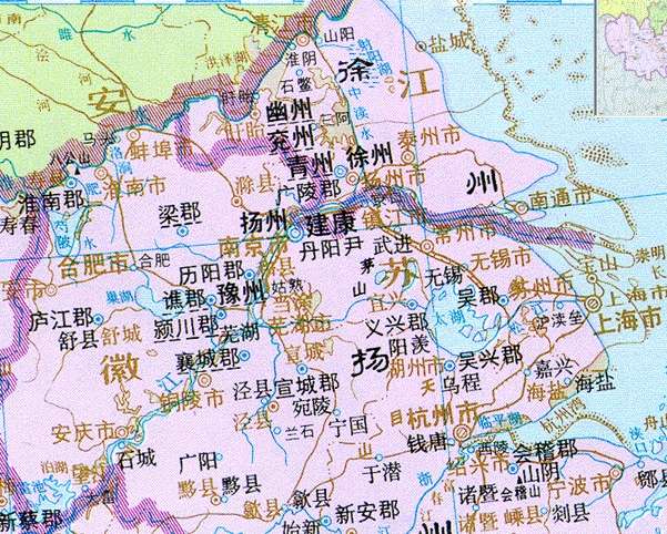 如图,这是六朝时期很有特点的侨置州郡.