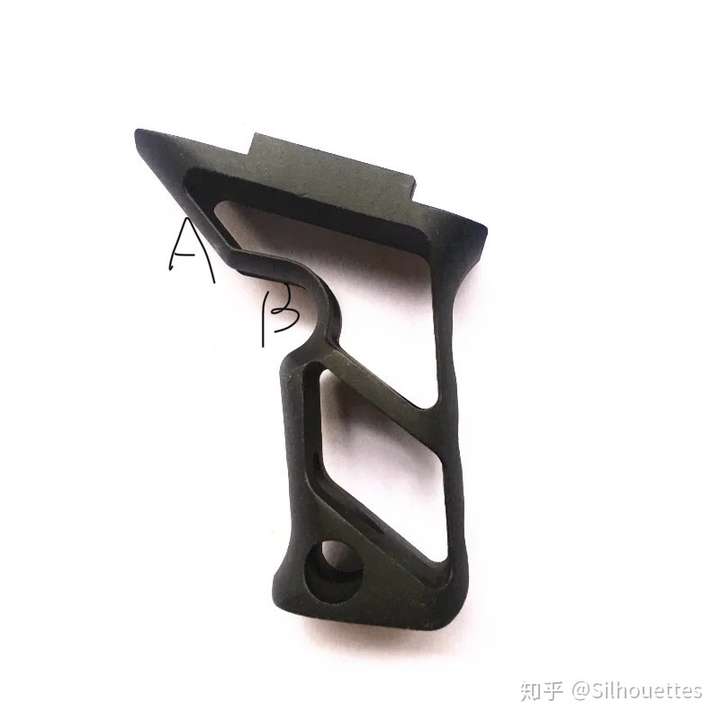 吃鸡中半截式握把轻型握把在现实中手是怎样放的中间的那些窟窿是干啥