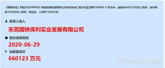 虎门保利时区拿地价（一锤定音：保利66亿斩获虎门TOP“巨无霸”虎门小产权房即将暴涨！）