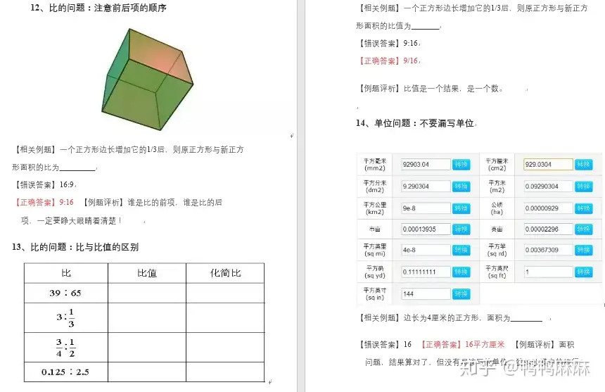 小升初必备 小学数学公式大全 应用题解题宝典 易错知识点整理 超全 知乎
