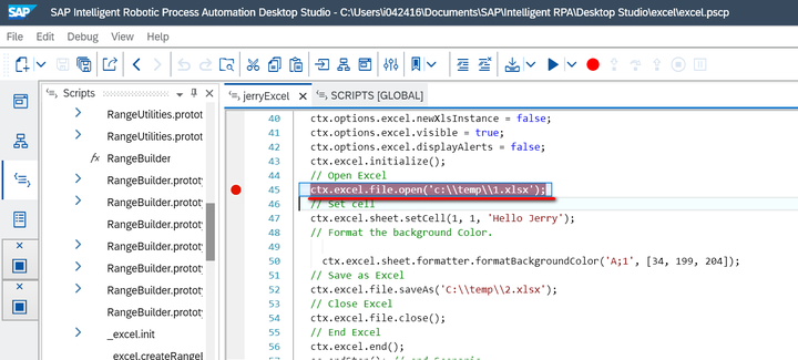 怎么使用SAP Intelligent Robotic Process Automation自动操作Excel