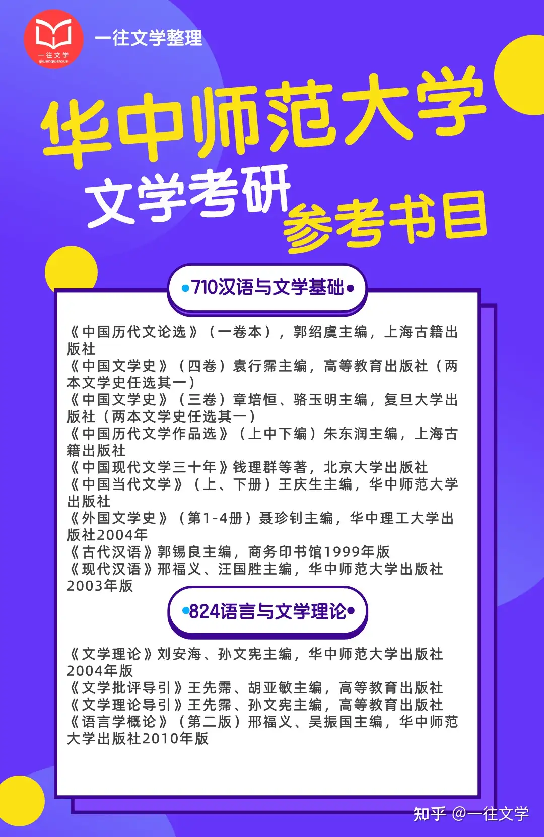 2022华中师范大学文学考研参考书目- 知乎