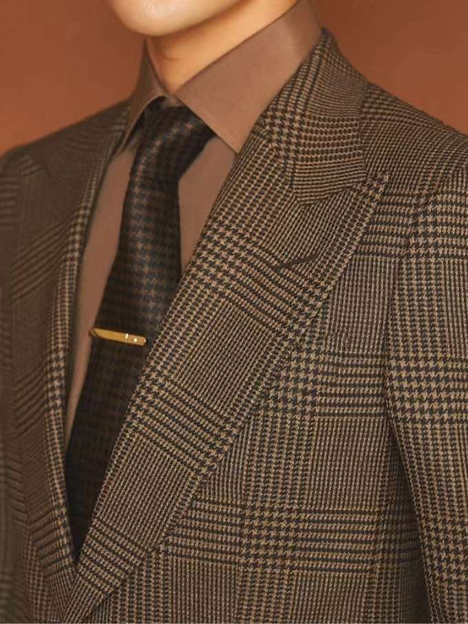 成都格林瑞西服定制 的想法: 沉稳复古的魅力|棕色威尔士亲王格西服 