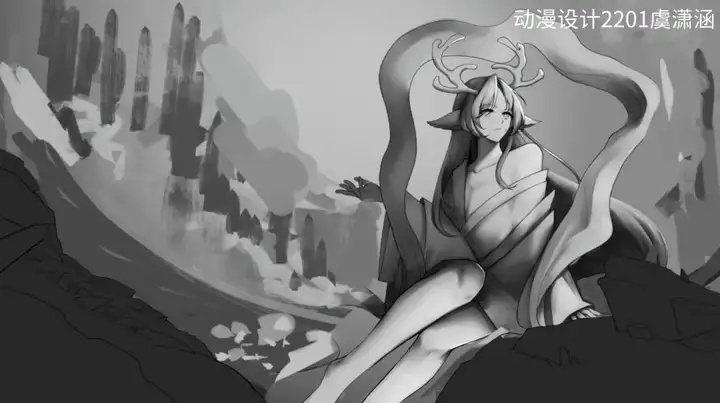 光影交织 笔绘万象|富阳校区动漫设计专业单色原画训练优秀作业展示(图8)