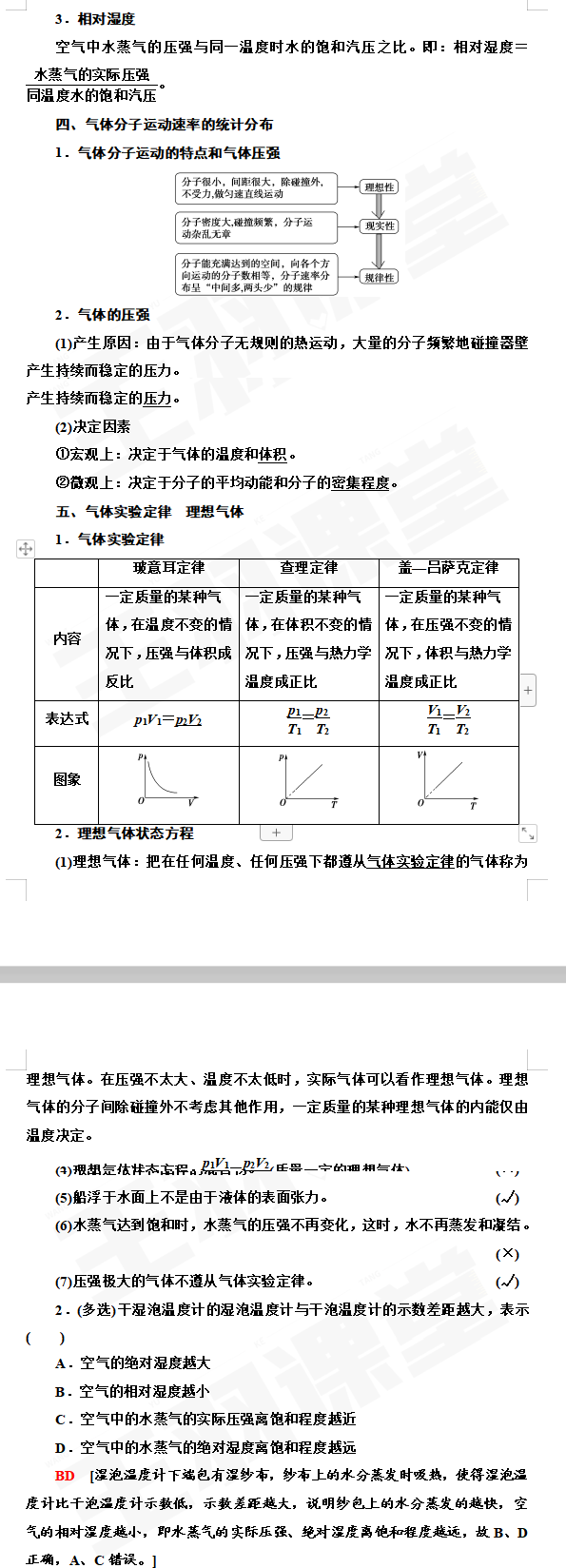 高中物理基础提升 固体 液体和气体 知识归纳 知乎