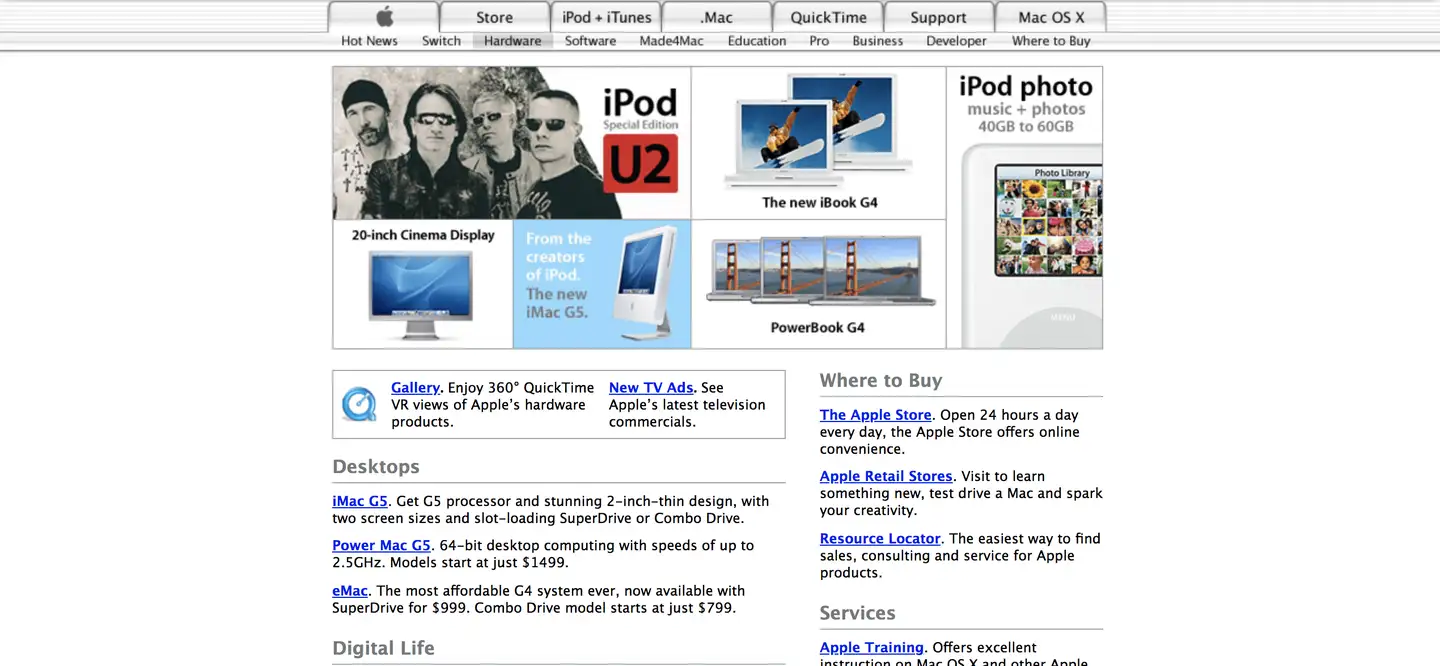 官网截图详细介绍，带你回顾2000-2006年的Apple Mac产品（下，2004年