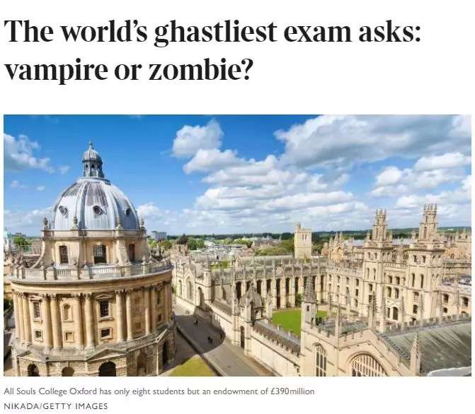 牛津奇葩面试题:你愿意当吸血鬼还是僵尸?卫报记者回答亮了!