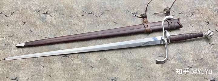 冷钢88htbgermanlongsword植鞣皮鞘德国长剑