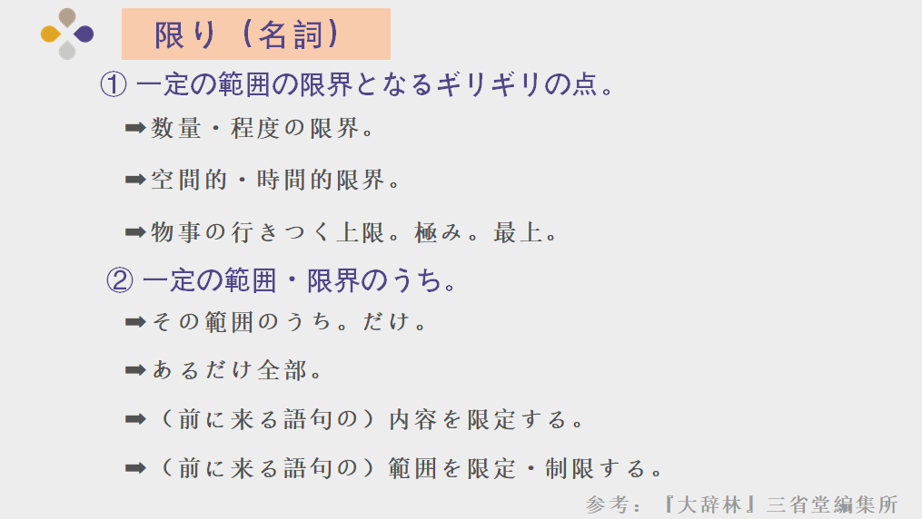 日语语法中的 限制级 话题 限る 限り 下篇 限り 知乎