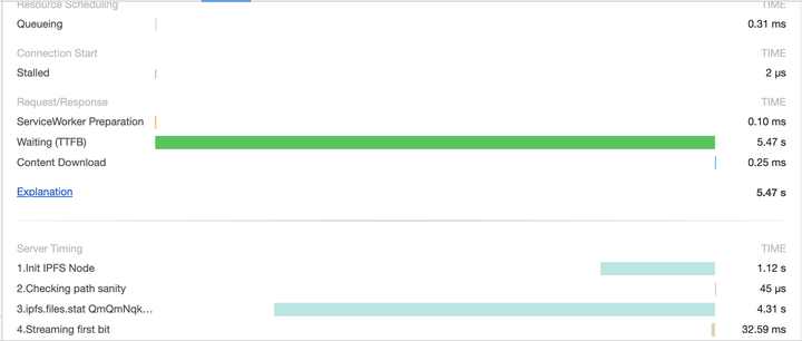 server timing