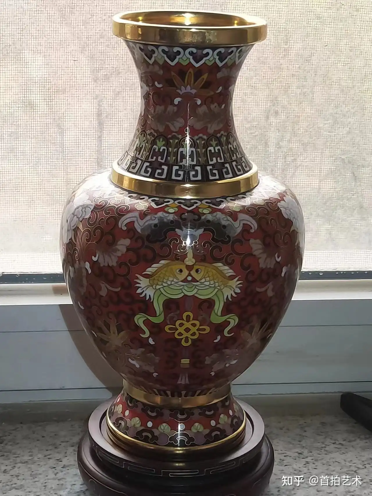 景泰蓝明末銅胎溜金掐絲琺瑯蓮紋七宝焼花瓶酒器中國美術骨董品格安の