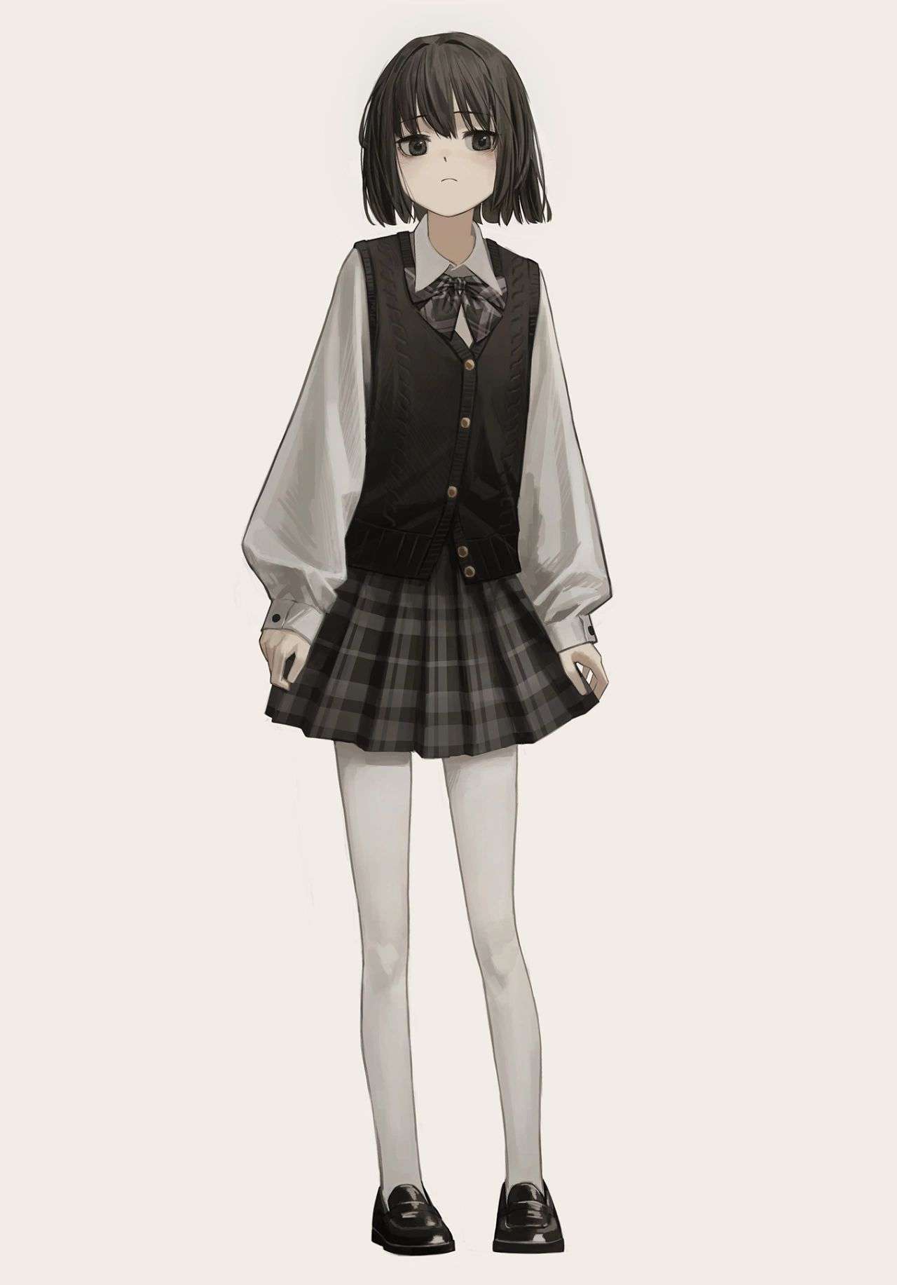 每日一画成长营 的想法: 【画师推荐】画师:yoon 制服女孩,谁的