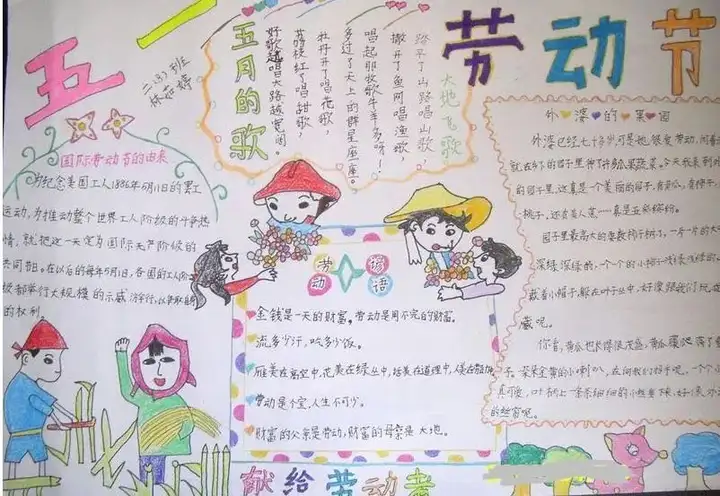 五一劳动节手抄报+素材大全（名言、谚语、古诗），快给孩子收藏吧！