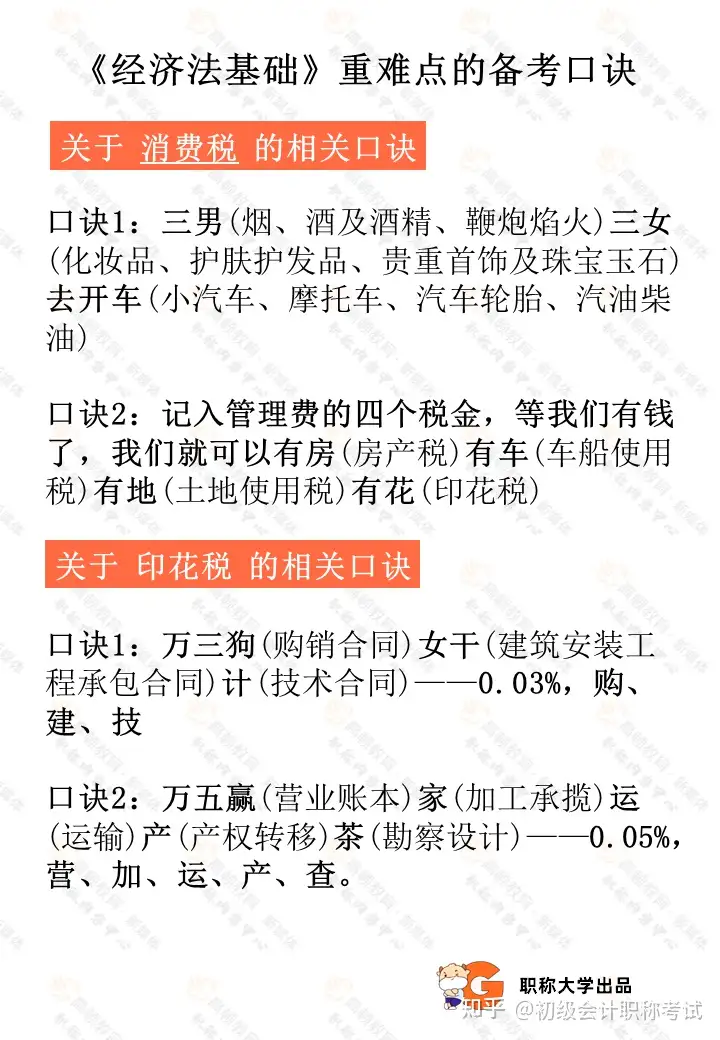 2021年初级会计《经济法基础》记忆口诀，不用再死记硬背了！ - 知乎