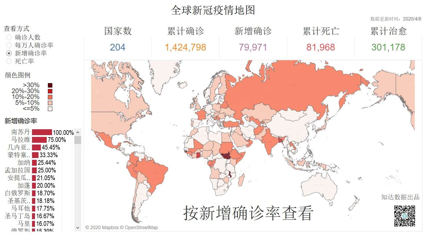 全球新冠疫情地图