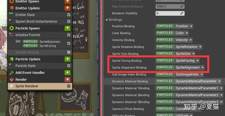 每个粒子渲染器属性都是由粒子属性绑定的,所以都是修改的,所以你创建同名属性也同样对粒子渲染属性起作用