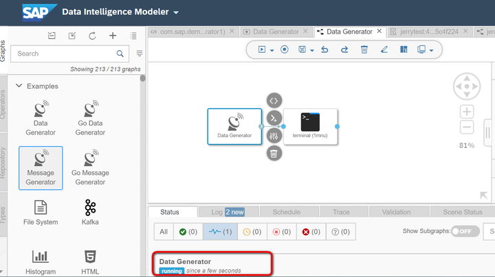 怎么在SAP里测试data Generator graph