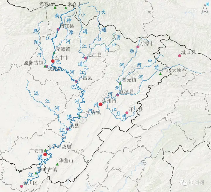 嘉陵江水系流域图图片