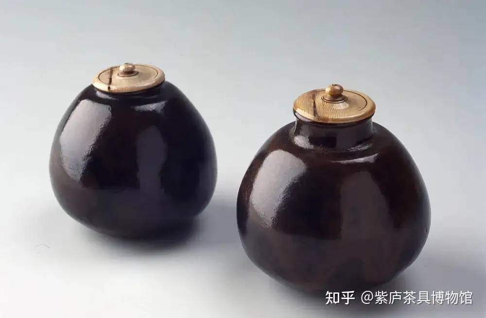 黒柿 茄子形 茶入 蓋物 煎茶道具 - 工芸品