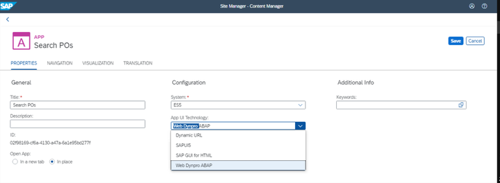 怎么把ABAP webdynpro应用配置到SAP Fiori Launchpad里