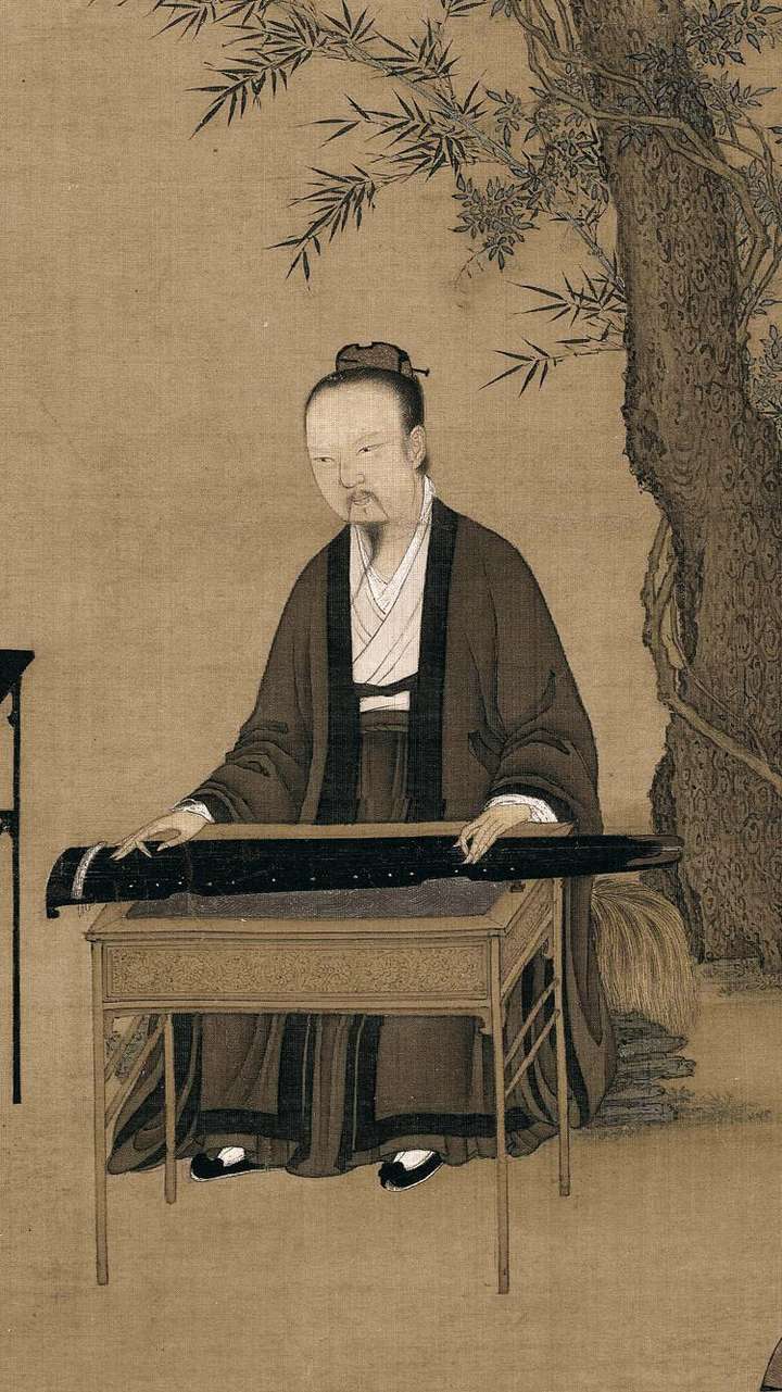 听琴图 局部 赵佶(1082.6.7-1135.6.4)绢本设色 全画横147.