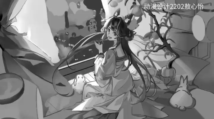 光影交织 笔绘万象|富阳校区动漫设计专业单色原画训练优秀作业展示(图10)