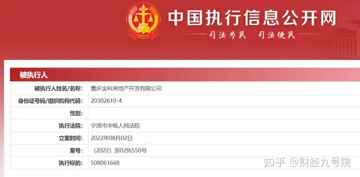 金科股份成失信被执行人，旗下累计被执行金额超16亿