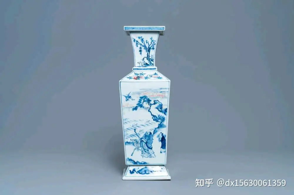 中国古美術/青花四仙人図瓶/ (底款:大清康熈年製) - 美術品