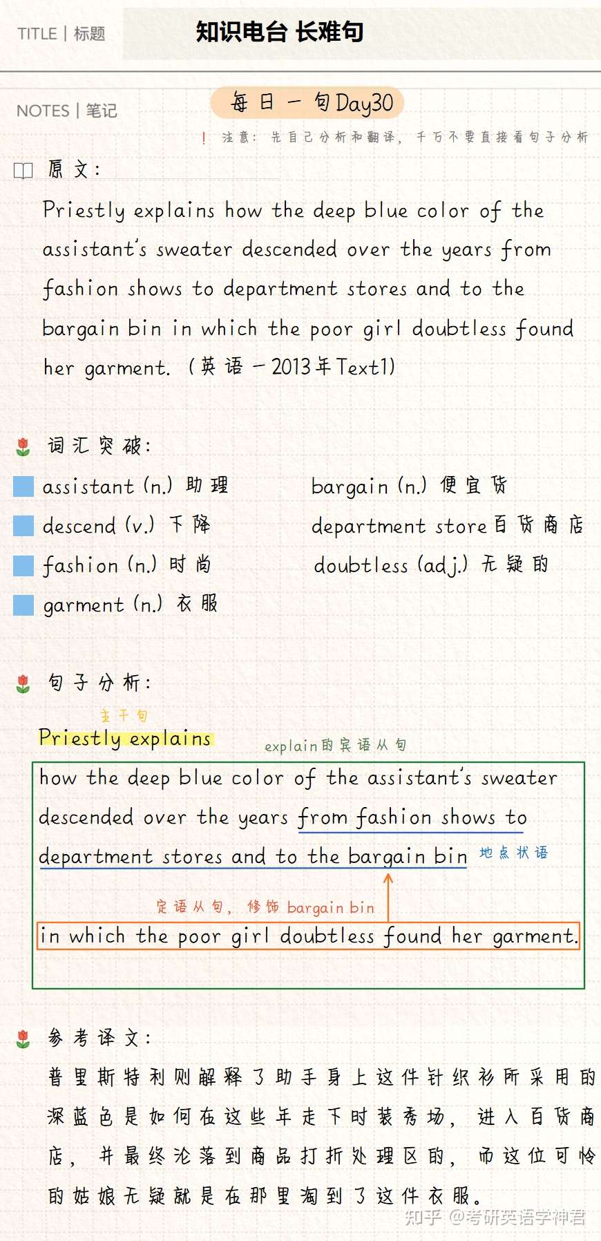 搞定考研英语长难句day30 知乎