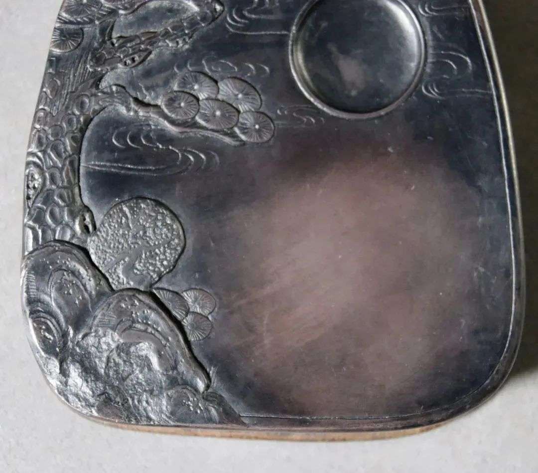 中国古美術/書道家/蝙蝠彫刻双龍硯/老坑・中国歙州/名石・