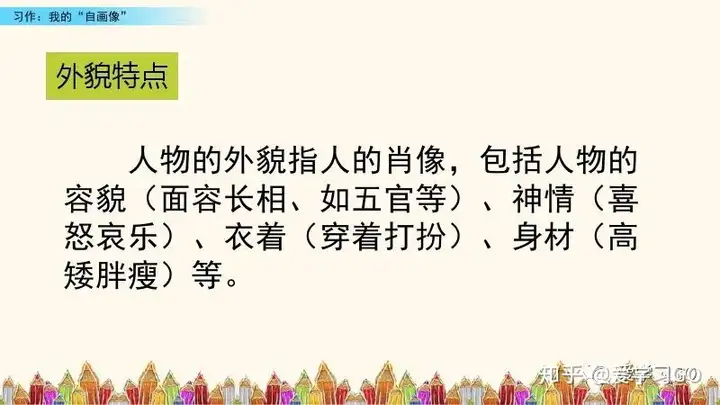 部编版四年级下册第七单元作文《我的“自画像”》写作指导