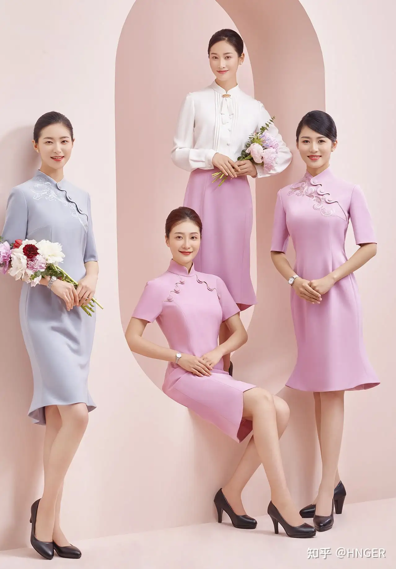 中国の吉祥航空の制服、旗袍、乗務長の旗袍、モデル：M 新-