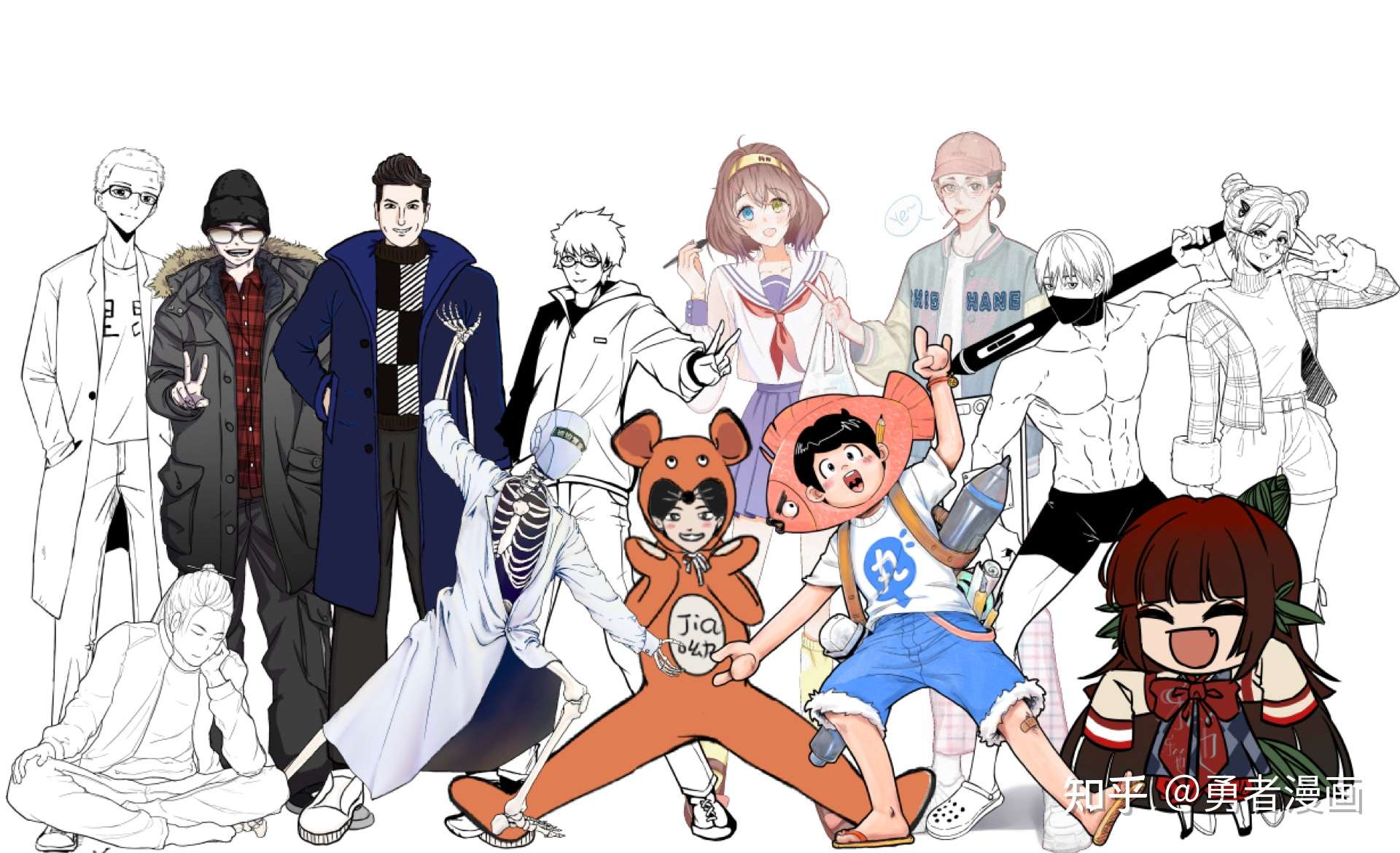 勇者漫画 的想法: 2021年秋季班级合照呀 #绘画# #漫画# - 知乎