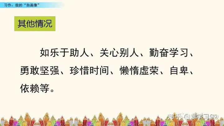 部编版四年级下册第七单元作文《我的“自画像”》写作指导