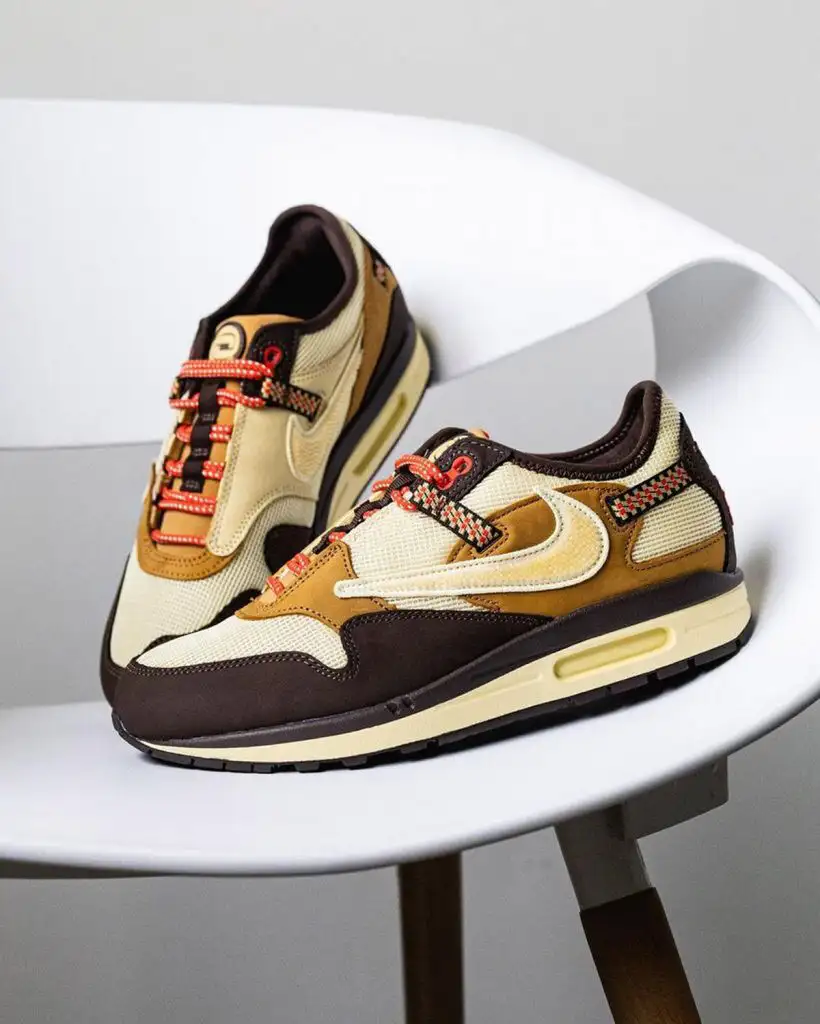 耐克倒钩联名Nike Air Max 1 Baroque Brown x Travis Scott 卡其棕气垫