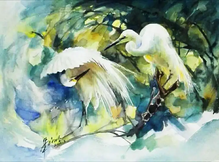白鹭锁深秋——朱淑玲水彩作品的在性思考- 知乎