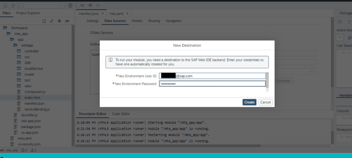 SAP WebIDE OData下拉菜单里的Destination是怎么来的